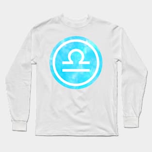 Blue Watercolor Zodiac - Libra Long Sleeve T-Shirt